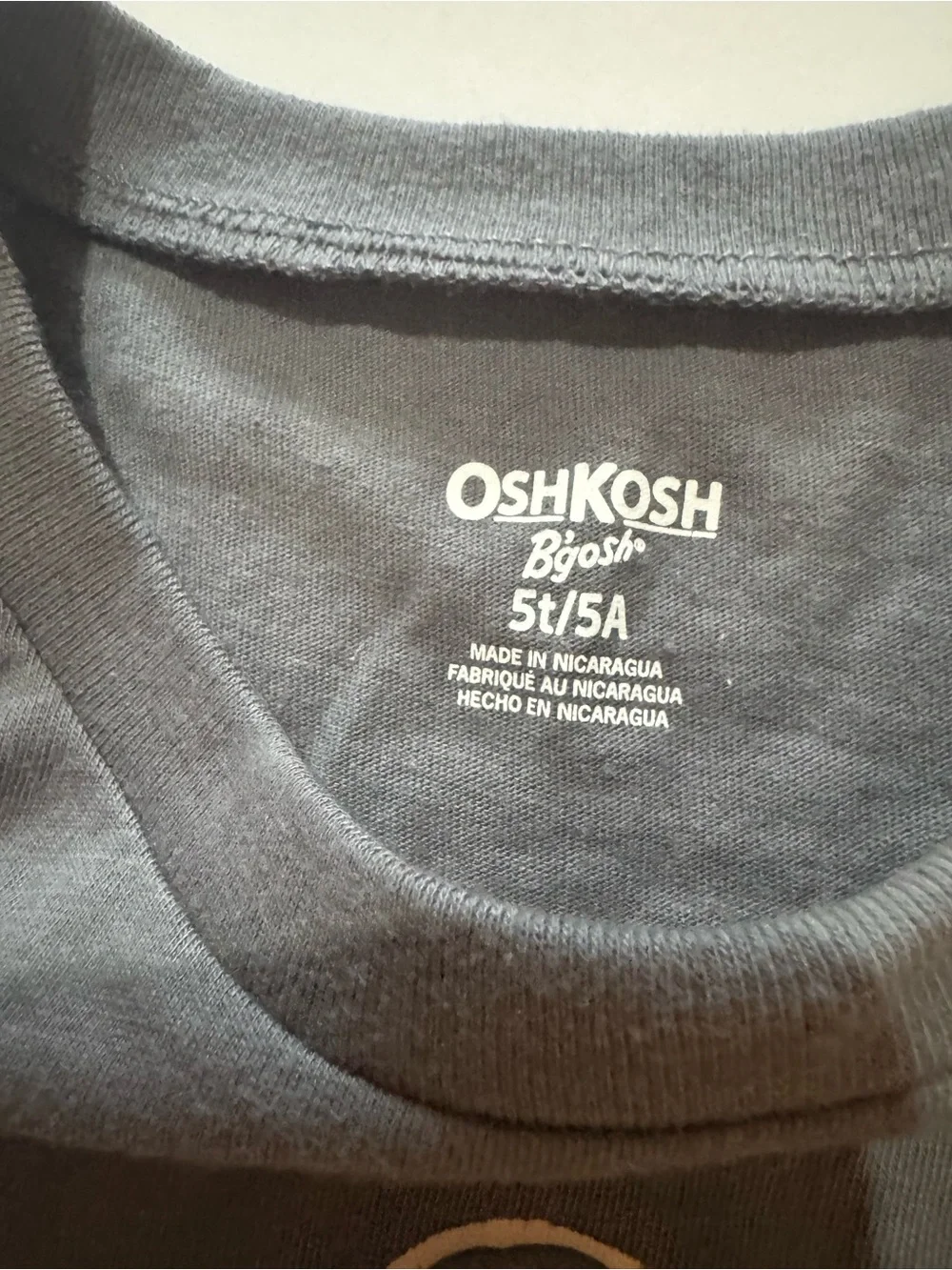 OshKosh B'gosh Charcoal Long-Sleeve Tee with Leopard Flower
